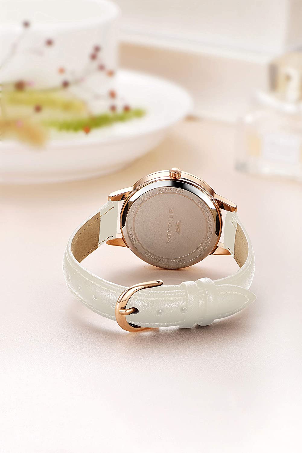 BRIGADA Women's Watch Elegant Watch for Women Leather Band Ladies Watch for Women Waterproof - Image 6